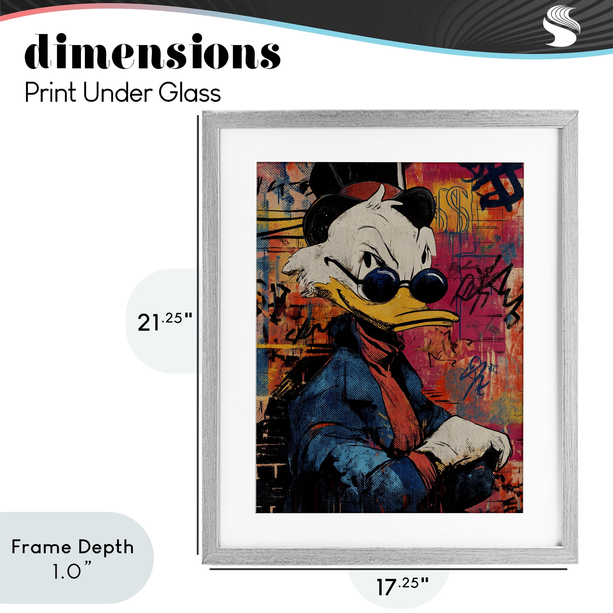 Stupell Industries Pop Style Cartoon Riches Gray Framed Print Under Glass, design by Svetlana Aleynikova