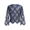 thumbnail image 5 of YEAHDOR Womens Hollow Lace Cardigan Long Sleeve Sequins Bolero Shrug Casual Shawl Blue One Size, 5 of 5