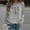 Gray, variant on ZKCCNUK Women's 2025 Autumn Winter Casual Crewneck Feather Sweatshirt Long Sleeve Loose Pullover Tops
