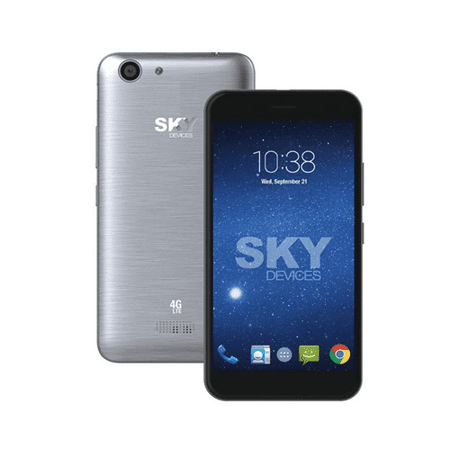 SKY Devices Elite 5.0L+ 4G LTE Android Unlocked Smartphone 13MP/8MP 16GB/ 2GB RAM Gun Metal 50LPGM17 -