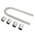 thumbnail image 1 of 48" Flexible Radiator Hose, Stainless Steel Universal Coolant Water Hose Kit with Chrome Caps  Engine Cooling Hose for Automotive Applications, 1 of 7