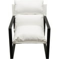 thumbnail image 2 of 27 Inch Modern Accent Chair Crisp White Soft Linen Fabric Sling Chair, 2 of 4