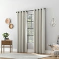 thumbnail image 6 of Archaeo Textured Linen Blend Total Blackout Grommet Top Curtain, 50"W X 63"L, White, 6 of 8