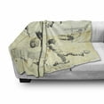 thumbnail image 3 of Soccer Soft Flannel Fleece Throw Blanket, Arrangement of Different Soccer Player Goalkeeper Theme Sketch Art, Cozy Plush for Indoor and Outdoor Use, 50" x 70", Charcoal Grey Yellow, by Ambesonne, 3 of 6