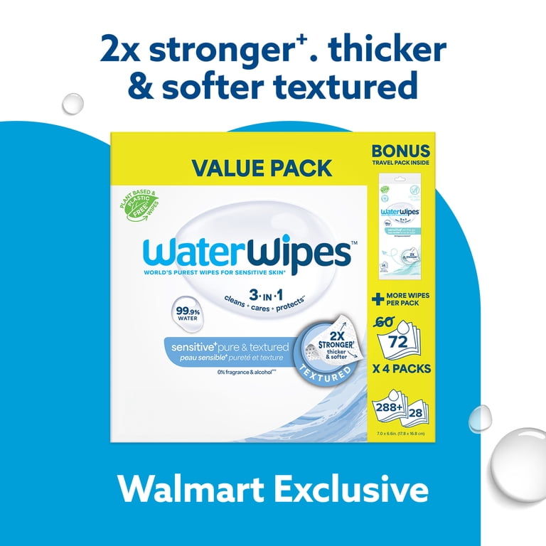 WaterWipes Sensitive Pure & Textured Wipes, 316 Count photo 2