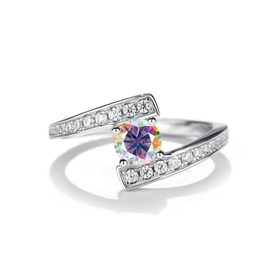 0.5 Carat Moissanite Ring for Women Simulated Diamond Wedding Rings for Bridal Lab Grown Diamond Anniversary Ring for Wife Moissanite Ring S925 Sterling Silver Daily Wear