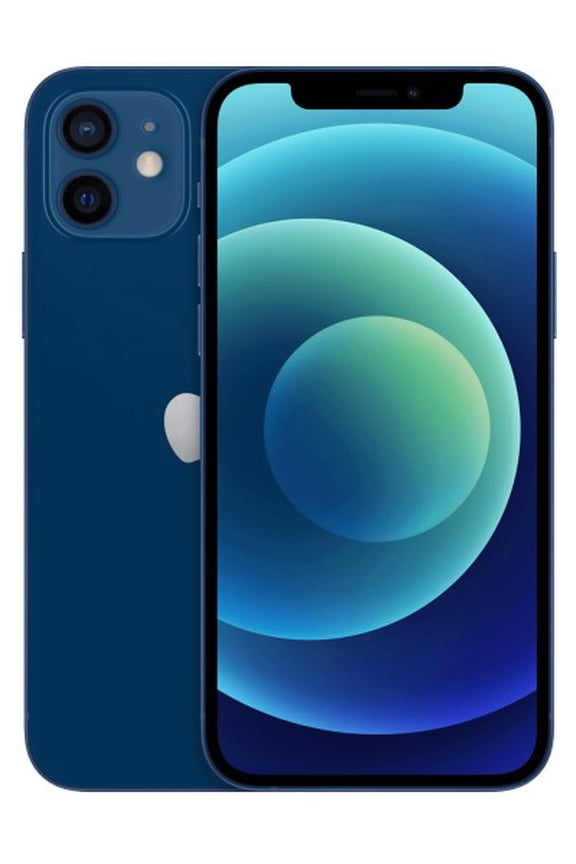 Restored Cricket Locked Apple iPhone 12 Cell Phones Sensors Face ID, accelerometer, gyro, proximity, compass, barometer. Ultra Wideband (UWB) support 64GB 4GB RAM, Blue