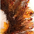 thumbnail image 5 of Bobasndm 18 Inch Fall Wreath for Front Door, Fall Wreath with Wooden Maple Leaves, Gold and Red Foliage Fall Decorations for Home, 5 of 9