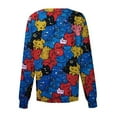 thumbnail image 3 of Hearthz Snap Front Womens Scrub Jacket Long Sleeve Stretchy Animal Print Nursing Tops Working Uniforms Scrub Top Women with Pocket, 3 of 4