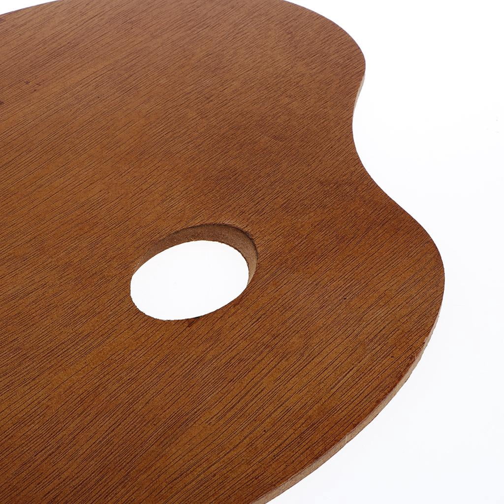 S SERENABLE Professional Wooden Oval Paint Mixing Tray DIY Artist Supplies - 30x40cm