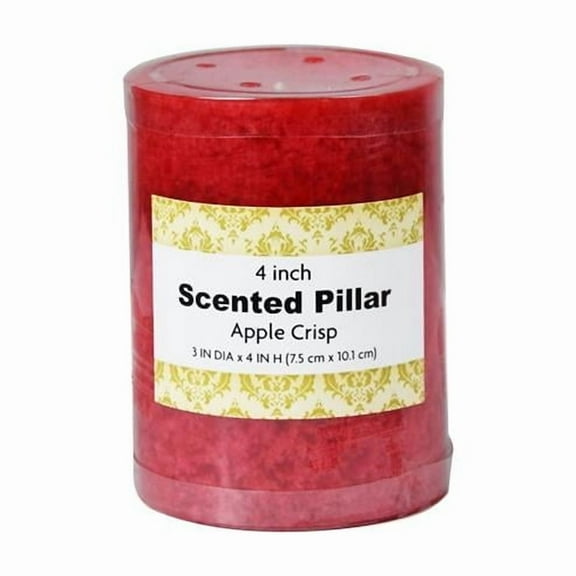 Jeco CPC-3403-24 3 x 4 in. Sld Apple Crisp Scented Pillar Candle - 24 Piece
