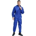 thumbnail image 4 of dPois Men's Long Sleeve Work Overall Jumpsuit Dustproof Mechanic Uniform Workshop Auto Workwear Blue XXL/180, 4 of 7