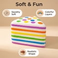 thumbnail image 2 of Giant Rainbow Cake Squishy Stress Ball, Big Squishy Cake Slice Jumbo for Adults, Soft Desk Stress Relief for Office & Home Relaxation, 2 of 4