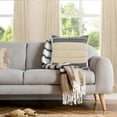 thumbnail image 2 of Ox Bay Daniel 20" x 20" Denim/Tan Striped Jute Blend Adult Decorative Throw Pillow Cover, 2 of 9
