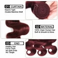 thumbnail image 4 of Ustar Human Hair Bundles 99j Burgundy Bundles Body Wave 100% Unprocessed Human Hair 16", 4 of 7