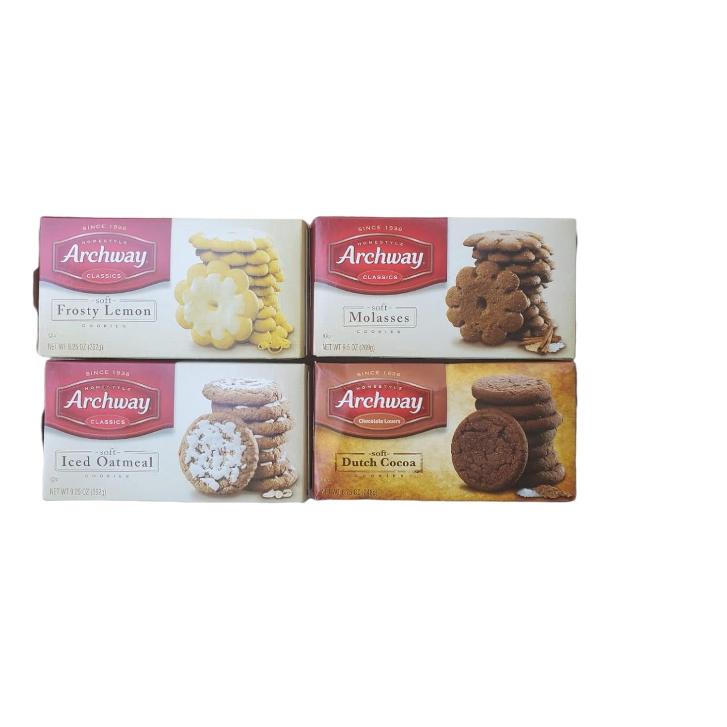 Cookie Collection 4 pack Archway Favorites| Frosty Lemon | Soft Molasses|Iced Oatmeal|Soft Dutch Cocoa|