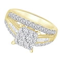thumbnail image 2 of AFFY (1.5 cttw) Round & Baguette Shape White Natural Diamond Three Row Fashion Ring In 10k Yellow Gold Ring Size-5, 2 of 2