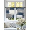thumbnail image 4 of Navy Grey Abstract Art Sheer Curtains 45 inches Long 2 Panels Set White Graffiti Retro Gradient Tiers Sheers Rod Pocket Small Window Short Curtains for Kitchen Cafe, Each 52" W x 45" L, 4 of 7