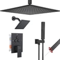 thumbnail image 3 of Shower Faucet Set Matte  Shower System Push Button Diverter Shower Faucet with in Handheld Ceiling Mount  Shower Head with  Wall Mount Shower Head, 3 of 6