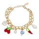 thumbnail image 1 of Set de pulseras doradas CYRA dije color rojo, 1 of 2