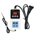 thumbnail image 1 of Amdohai 110-220V 10A 1500W Electronic Temperature Controller Outlet Wall Mounted Intelligent Digital Display Temperature Control Switch with Waterproof Sensor, 1 of 8