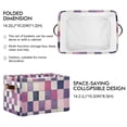 thumbnail image 2 of Yayeee 2 Pack Canvas Storage Basket with Handles for Shelves Fabric Bins Closet Organizer, Pink and Purple Plaid Pattern, 2 of 8