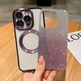 thumbnail image 3 of Compatible with iPhone 13 Pro Magnetic Gardient Glitter Case, Plating Bling Cute Case with MagSafe for Women Girls Full Camera Protector Back Cover for iPhone 13 Pro 6.1'' Purple, 3 of 12