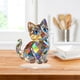 thumbnail image 4 of HWRETIE - Figura de gato colorida de acrílico para escritorio,colección de estudio para el hogar y la sala de estar,regalo vibrante para amantes de los gatos y decoración de escritorio, 4 of 6