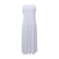 thumbnail image 4 of Laipiong Women's Summer Maxi Dresses Casual Sleeveless Solid Color Cami Dress with Side Pockets Loose Fit Flowy Stretchy Comfy Loose Sundress, 4 of 6
