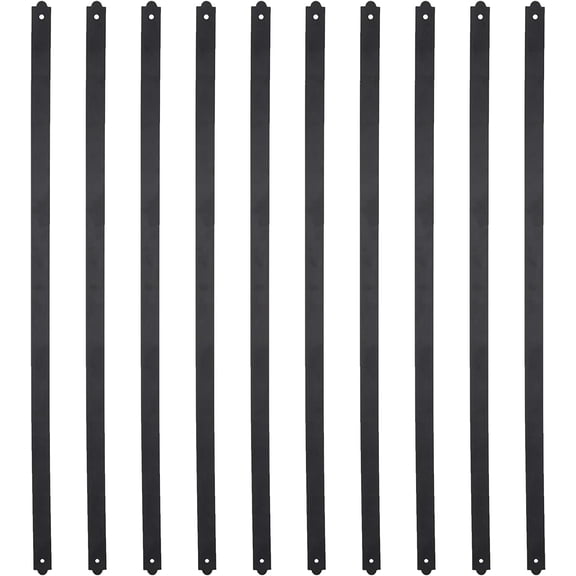 32-1/4 Inches Heavy Duty Flat Straight Iron Deck Balusters with Screws for Wood Composite Facemount Deck Railing (50-Pack, Matte Black)