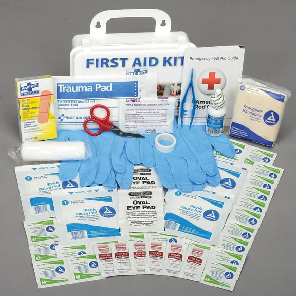 10 Person ANSI Plus First Aid Kit, Weatherproof Plastic Case, Wall Mount