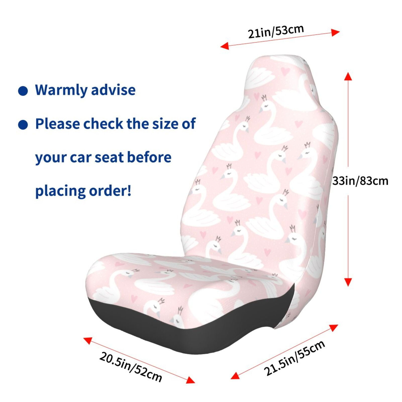 Naloa Swan1 Car Seat Covers Universal Front Seat Coves for Car Accessories ,Padded Car Covers for Automotive, SUV, Truck, and Van