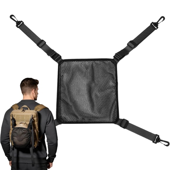 Backpack Net Attachment Detachable Portable Storage Helmet Holder for Cycling Skiing Hiking Travel Commuting