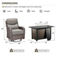 thumbnail image 2 of Planntonneo 5pcs Patio Furniture Set with Fire Pit Table, 4pcs Outdoor Wicker Swivel Chairs with 43" Propane Fire Table Rectangular, 6inch Thickened Grey Cushions, 2 of 14