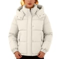 thumbnail image 2 of Women's Puffer Jacket, 2025 New Style Lightweight Quilted Down Coat with Zip Front, Warm Winter Outerwear for Women, Packable Travel Puffer Coat with Hood, Casual Cropped Insulated Jacket A L, 2 of 6