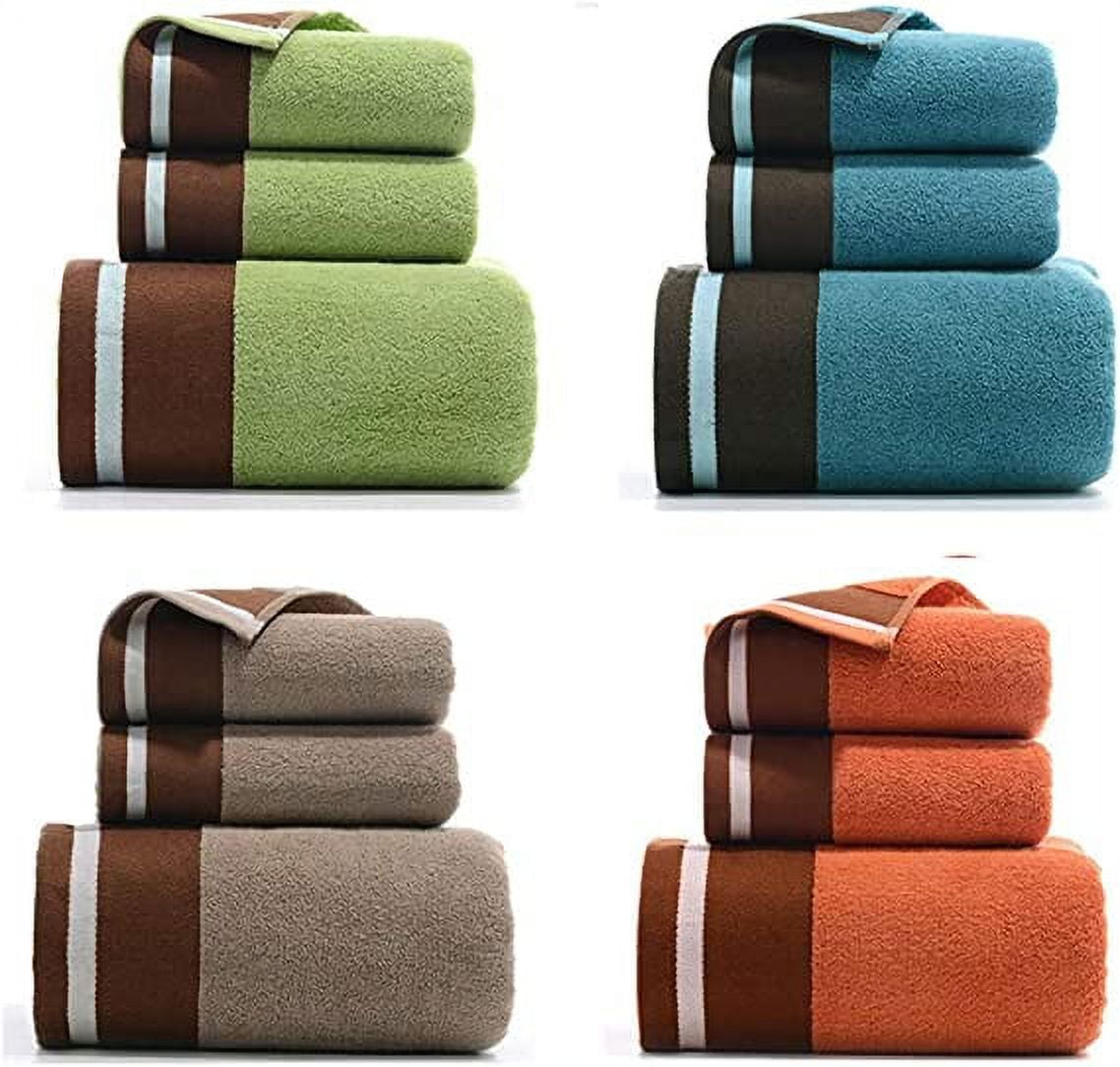 Nvzi 3 Piece Bath Towel Set, Combed Cotton Bath Towels Absorbent Bath Sheets Soft Shower Towels Bathroom Hand Towel Luxury Bath Towels Sets for Bathroom,Blue