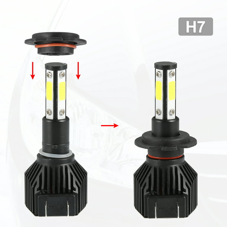 2pcs H7 LED Headlight Adapter Base Bulb Sockets Retainer Holder Universal for Car Auto Black, Size: 1.34x1.34x0.43(Large*W*H)