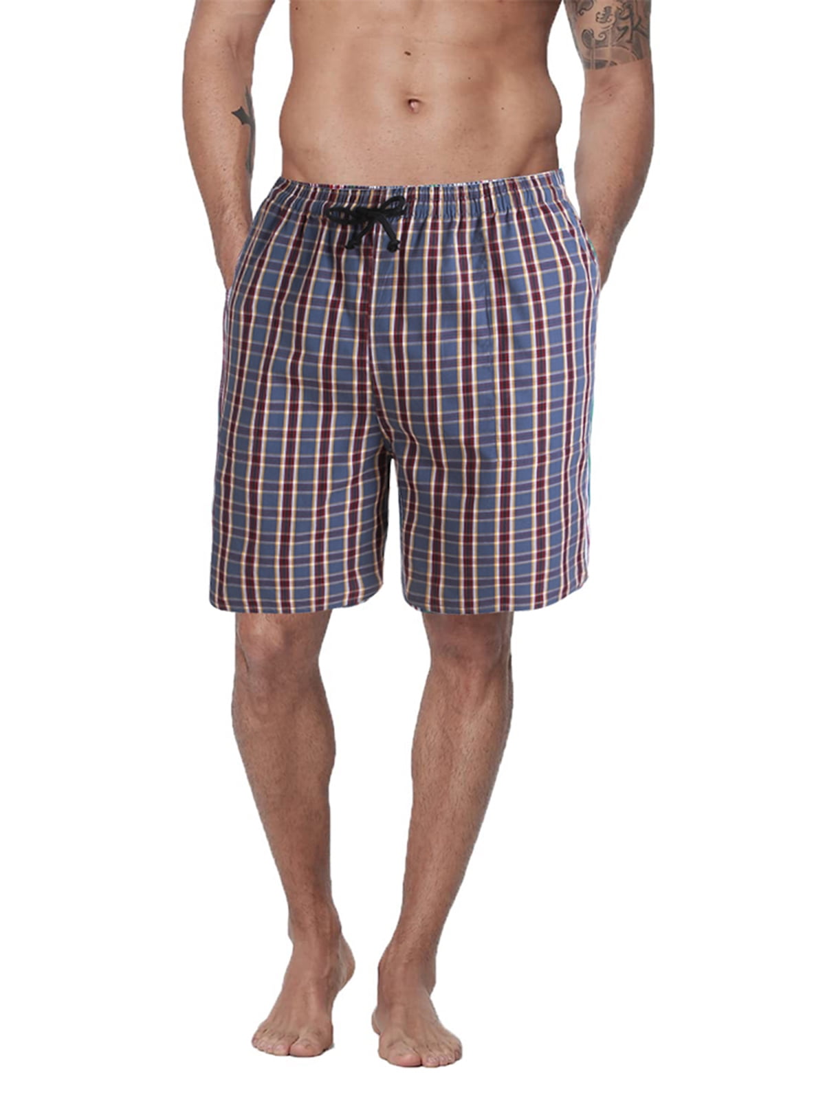 DAKIMOE Mens Sleep Shorts Pajama Shorts Cotton Sleeping Short Pajamas