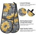 thumbnail image 4 of Dailycode Double Sided Oven Mitt with Loop Heat Resistant Kitchen Long Potholders 7" x 35" Sunflowers with Leaves, 4 of 6