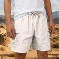 thumbnail image 2 of Besolor Men's Plus Size Cargo Shorts Wide Leg Elastic Waist Drawstring Casual Loose Workout Athletic Shorts with Pockets(4X-Large,Beige), 2 of 7