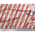 thumbnail image 3 of Soimoi Modal Satin Fabric Stripe,Leaves & Rose Floral Print Fabric by Yard 42 Inch Wide, 3 of 3