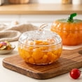 thumbnail image 6 of Glass Pumpkin Jar with Lid, 5.7" Halloween Pumpkin Cookie Jar, Pumpkin Candy Dish, Fall Glass Storage Containers, Halloween Candy Jar, Autumn Harvest Glass Cookie Jar, Decorative Candy Jar,Orange, 6 of 6