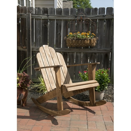 Linon Adirondack Rocker, Teak Color, High Back 37 inches