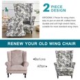 thumbnail image 3 of PTSPLLMY Wingback Chair Covers Slipcovers 2 Piece Stretch Wing Chair Covers Spandex Slipcovers Wingback Sofa Covers Armchair Covers Non-Slip Furniture Protector for Living Room Wingback Chairs, A13, 3 of 7