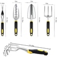 thumbnail image 3 of Juego de 5 herramientas de jardinería Apuakthei, kit de trabajo de jardinería de aluminio con mango ergonómico de goma suave, herramientas manuales, juego de herramientas suculentas, herramientas de, 3 of 7