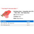 thumbnail image 2 of Distributor Rotor - Compatible with 1978 - 1983, 1985 - 1987 Subaru Brat 1979 1980 1981 1982 1986, 2 of 2