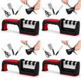 thumbnail image 1 of WUSUOWEI 4PCS Manual Kitchen KnifeSharpener,3 StageBlade Sharpening Tool for Restoring DullKnives,SafeSharpening for Most KitchenKnives and Scissors,Manual KnifeSharpeners for Home,Kitchen, 1 of 7