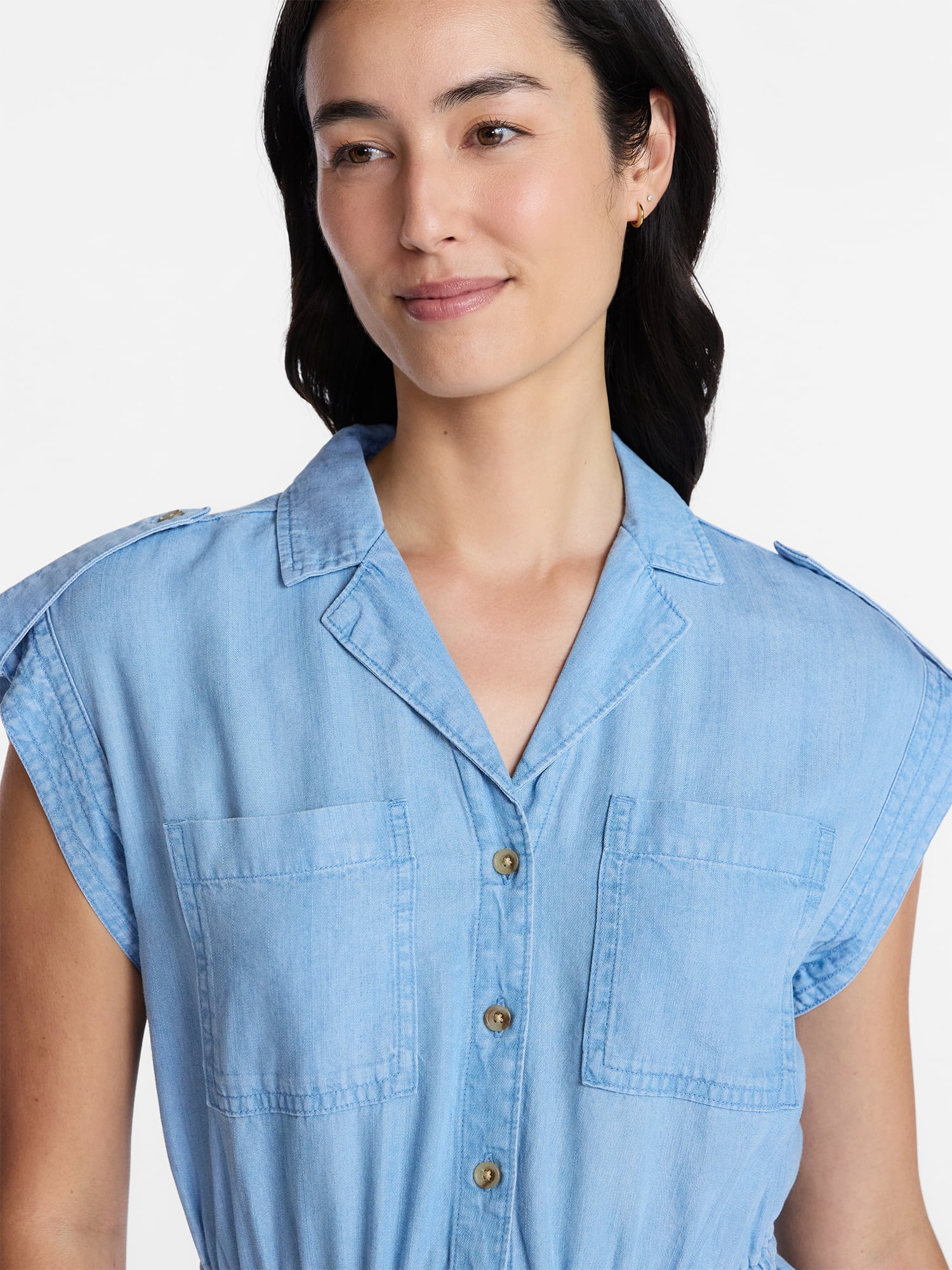 Time and Tru Women's Utility Shirtdress, Sizes XS-XXXL