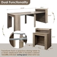 thumbnail image 4 of 20"-99" Extendable Dining Table with Storage for 2-10 People, Modern Modular Extension Table, Space-Saving Extra Long Folding Dining Table, Multifunctional Conference Meeting Table, Oak, 4 of 8