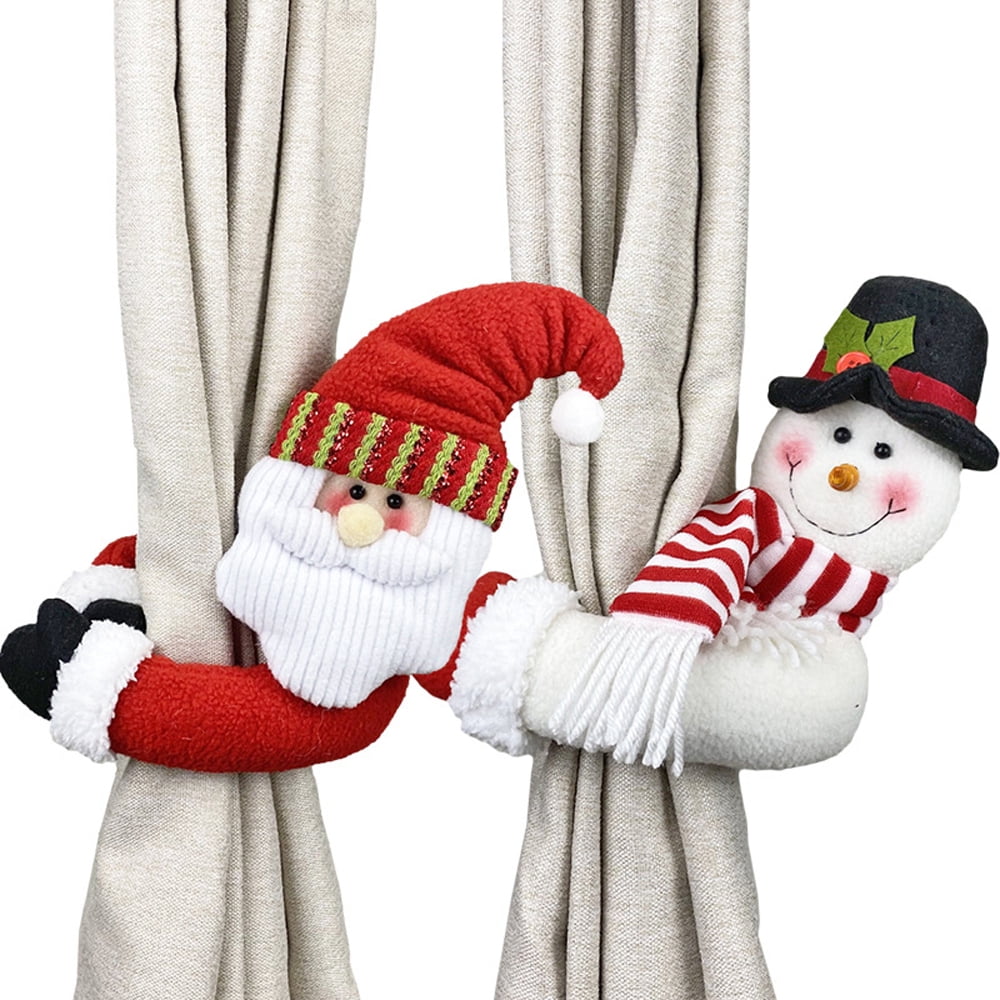Christmas Curtain Strap Buckle Holder Tieback Santa Clips Window Decoration 2020 